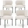 Pack de 4 - Silla de Comedor - Tapizada en Tela Bouclé - Loraine image 9