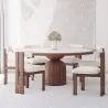 Set de Mesa de Comedor Redonda con 6 Silla de Madera - Diseño Minimalista - Ivette image 9