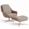 Sillón de Diseño Tapizado Estilo Contemporáneo con Reposapiés - Asher image 9