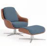 Sillón de Diseño Tapizado Estilo Contemporáneo con Reposapiés - Asher image 9