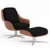Sillón de Diseño Tapizado Estilo Contemporáneo con Reposapiés - Asher image 9