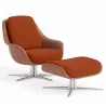 Sillón de Diseño Tapizado Estilo Contemporáneo con Reposapiés - Asher image 9