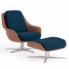 Sillón de Diseño Tapizado Estilo Contemporáneo con Reposapiés - Asher image 9