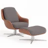 Sillón de Diseño Tapizado Estilo Contemporáneo con Reposapiés - Asher image 9