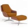 Sillón de Diseño Tapizado Estilo Contemporáneo con Reposapiés - Asher image 9