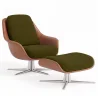 Sillón de Diseño Tapizado Estilo Contemporáneo con Reposapiés - Asher image 9
