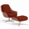 Sillón de Diseño Tapizado Estilo Contemporáneo con Reposapiés - Asher image 9
