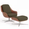 Sillón de Diseño Tapizado Estilo Contemporáneo con Reposapiés - Asher image 9