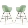 Taburete de Bar - Diseño Escandinavo - Patas de Madera - Pack de 2 - Nordika image 9