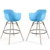Taburete de Bar - Diseño Escandinavo - Patas de Madera - Pack de 2 - Nordika image 9