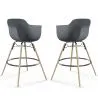 Taburete de Bar - Diseño Escandinavo - Patas de Madera - Pack de 2 - Nordika image 9