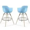 Taburete de Bar - Diseño Escandinavo - Patas de Madera - Pack de 2 - Nordika image 9