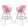 Taburete de Bar - Diseño Escandinavo - Patas de Madera - Pack de 2 - Nordika image 9
