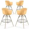 Taburete de Bar - Diseño Escandinavo - Patas de Madera - Pack de 4 - Nordika image 9