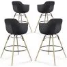 Taburete de Bar - Diseño Escandinavo - Patas de Madera - Pack de 4 - Nordika image 9