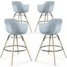 Taburete de Bar - Diseño Escandinavo - Patas de Madera - Pack de 4 - Nordika image 9