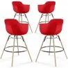 Taburete de Bar - Diseño Escandinavo - Patas de Madera - Pack de 4 - Nordika image 9