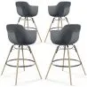 Taburete de Bar - Diseño Escandinavo - Patas de Madera - Pack de 4 - Nordika image 9