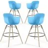 Taburete de Bar - Diseño Escandinavo - Patas de Madera - Pack de 4 - Nordika image 9