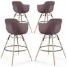 Taburete de Bar - Diseño Escandinavo - Patas de Madera - Pack de 4 - Nordika image 9