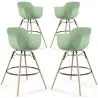 Taburete de Bar - Diseño Escandinavo - Patas de Madera - Pack de 4 - Nordika image 9