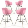 Taburete de Bar - Diseño Escandinavo - Patas de Madera - Pack de 4 - Nordika image 9