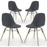 Pack de 4 Sillas de Comedor - Diseño Escandinavo - Patas de Madera - Skögur image 9