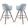 Taburetes de Bar - Diseño Escandinavo - Patas de Madera Oscura - Pack de 2 - Nordika image 9