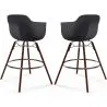 Taburetes de Bar - Diseño Escandinavo - Patas de Madera Oscura - Pack de 2 - Nordika image 9