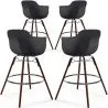 Taburetes de Bar - Diseño Escandinavo - Patas de Madera Oscura - Pack de 4 - Nordika image 9