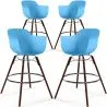 Taburetes de Bar - Diseño Escandinavo - Patas de Madera Oscura - Pack de 4 - Nordika image 9