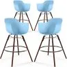 Taburetes de Bar - Diseño Escandinavo - Patas de Madera Oscura - Pack de 4 - Nordika image 9