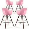 Taburetes de Bar - Diseño Escandinavo - Patas de Madera Oscura - Pack de 4 - Nordika image 9