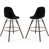 Taburetes de Bar - Diseño Escandinavo - Patas de Madera Oscura - Pack de 2 - Skögur image 9
