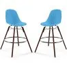 Taburetes de Bar - Diseño Escandinavo - Patas de Madera Oscura - Pack de 2 - Skögur image 9