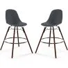 Taburetes de Bar - Diseño Escandinavo - Patas de Madera Oscura - Pack de 2 - Skögur image 9