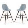Taburetes de Bar - Diseño Escandinavo - Patas de Madera Oscura - Pack de 2 - Skögur image 9