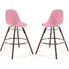Taburetes de Bar - Diseño Escandinavo - Patas de Madera Oscura - Pack de 2 - Skögur image 9