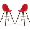 Taburetes de Bar - Diseño Escandinavo - Patas de Madera Oscura - Pack de 2 - Skögur image 9