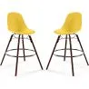Taburetes de Bar - Diseño Escandinavo - Patas de Madera Oscura - Pack de 2 - Skögur image 9