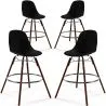 Taburetes de Comedor - Diseño Escandinavo - Patas de Madera Oscura - Pack de 4 - Skögur image 9