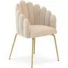 Silla de Comedor Diseño Concha Glam en Terciopelo - Patas Doradas - Shell image 9