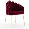 Silla de Comedor Diseño Concha Glam en Terciopelo - Patas Doradas - Shell image 9