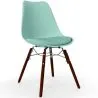Silla de Comedor con Cojín - Diseño Escandinavo y Patas de Madera oscura - Skögur image 9