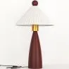 Lámpara de mesa con base de madera y pantalla de cemento blanco - Ambiana image 9