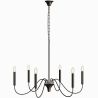 Lámpara colgante de metal estilo candelabro negro mate – 6 brazos - Lumella image 9