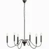 Lámpara colgante de metal estilo candelabro negro mate – 6 brazos - Lumella image 9