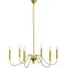 Lámpara colgante dorada de 6 brazos – Estilo candelabro moderno en metal - Vintessa image 9