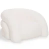 Sillón moderno tapizado en tela bouclé blanco crema – Diseño curvo y confortable - Gab image 9