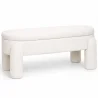 Banco Con Almacenamiento Tapizado En Tela Bouclé Blanco Roto – Asiento Moderno Para Salón Y Dormitorio - Boreta image 9